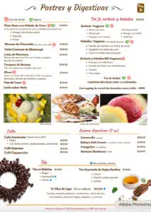 postres y digestivos Tin Jo
